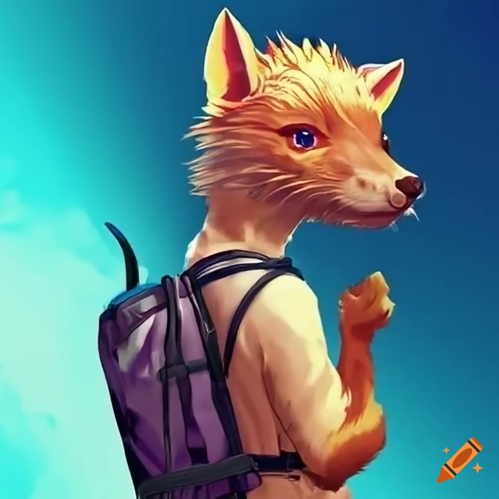 cute animal wearing a backpack