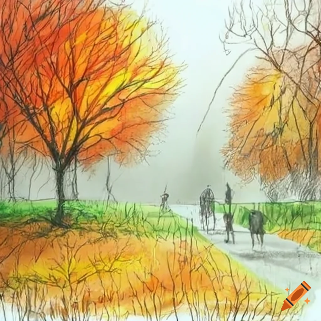 Hello autumn season banner with hand draw Vector Image