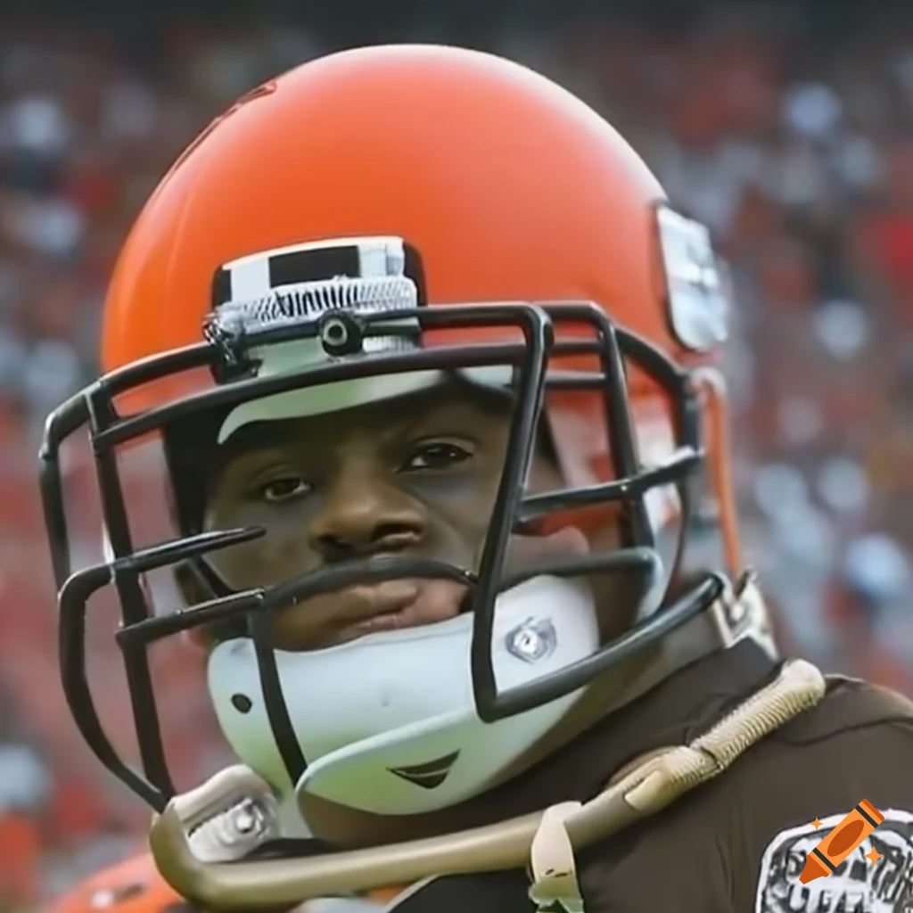 Don Bongo wearing a Cleveland Browns helmet