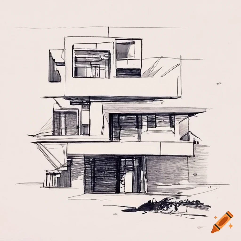 Premium Photo | Luxury house architecture drawing sketch plan blueprint-saigonsouth.com.vn