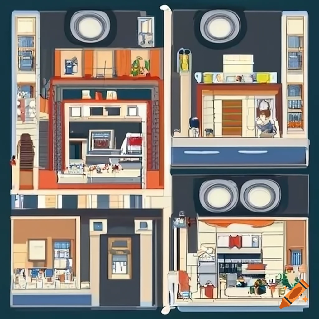 layout of a house with integrated speakers