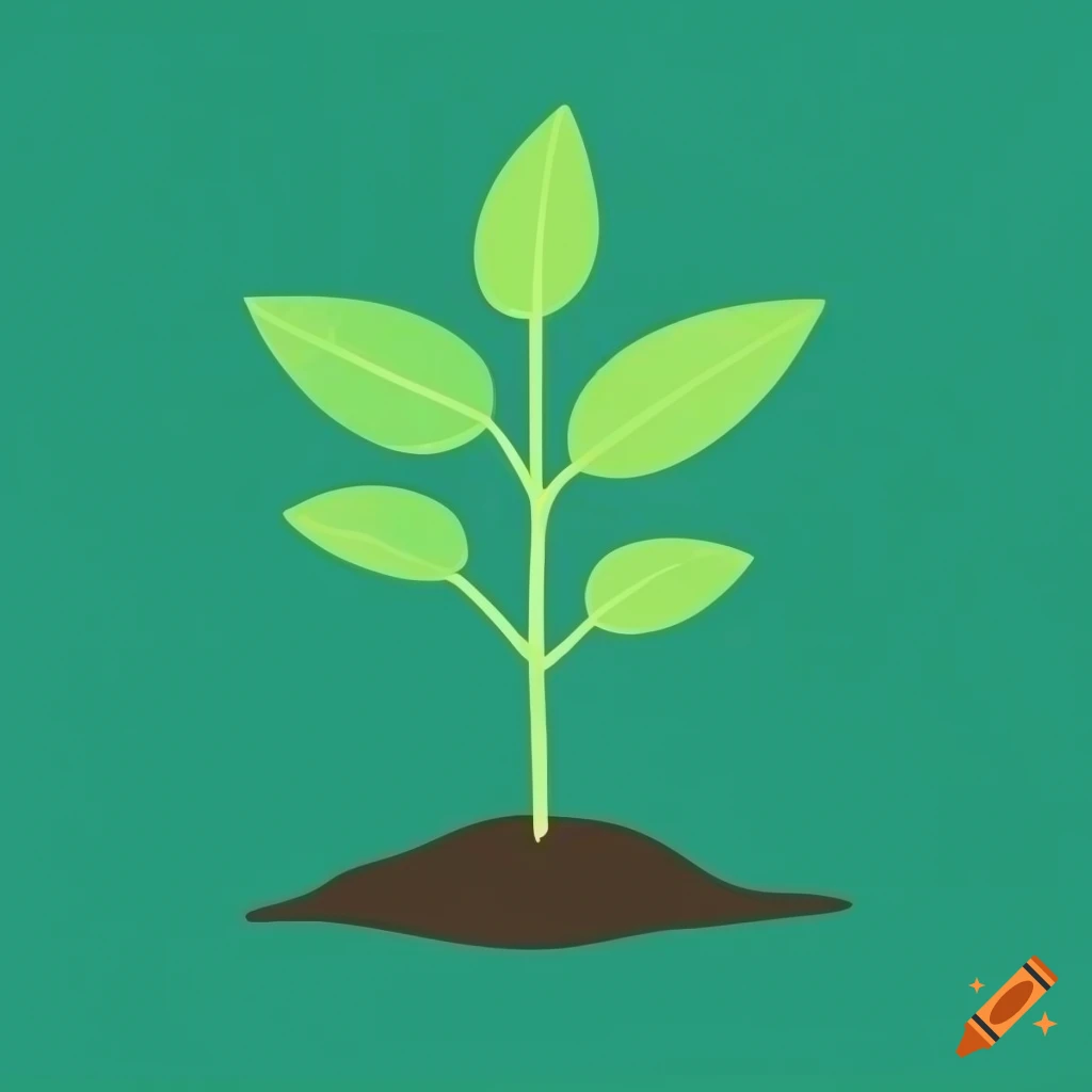 vector illustration of a green seedling