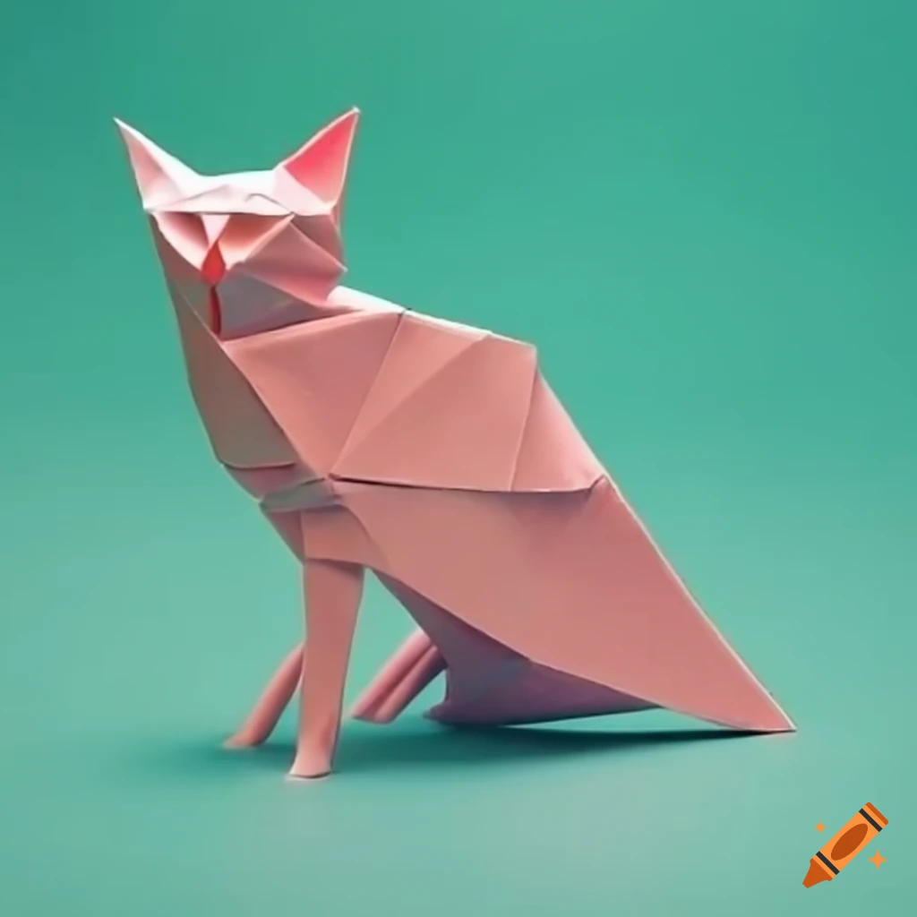 origami cat with bird body