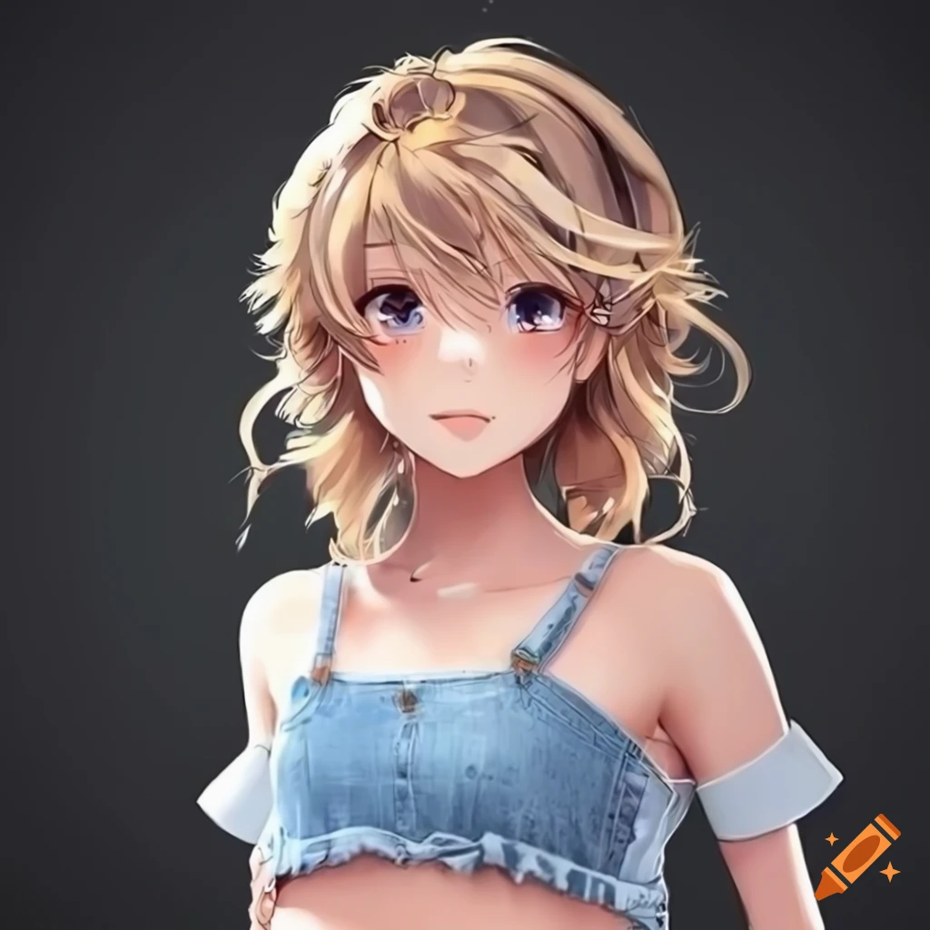 D Character Of A Cute Anime Girl With Blond Hair And Different Eye