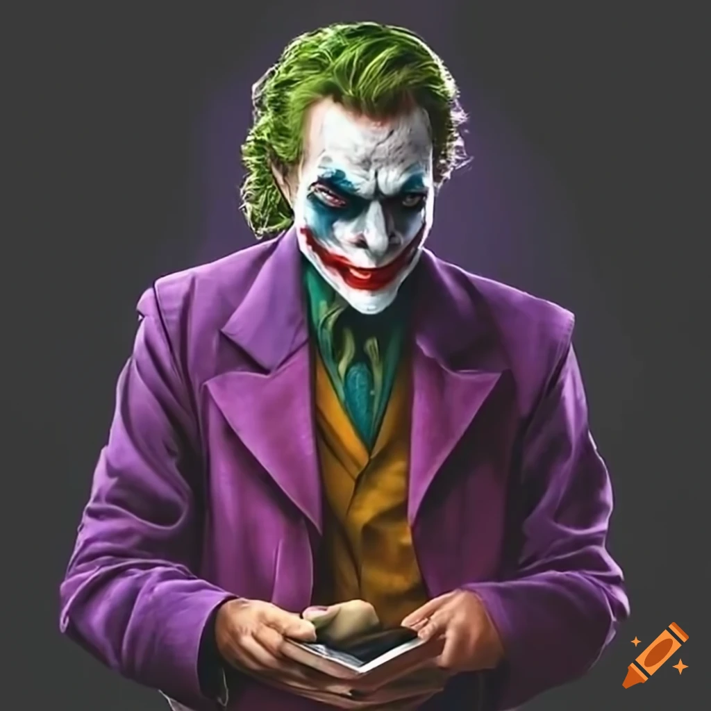 Image of the joker writing a book