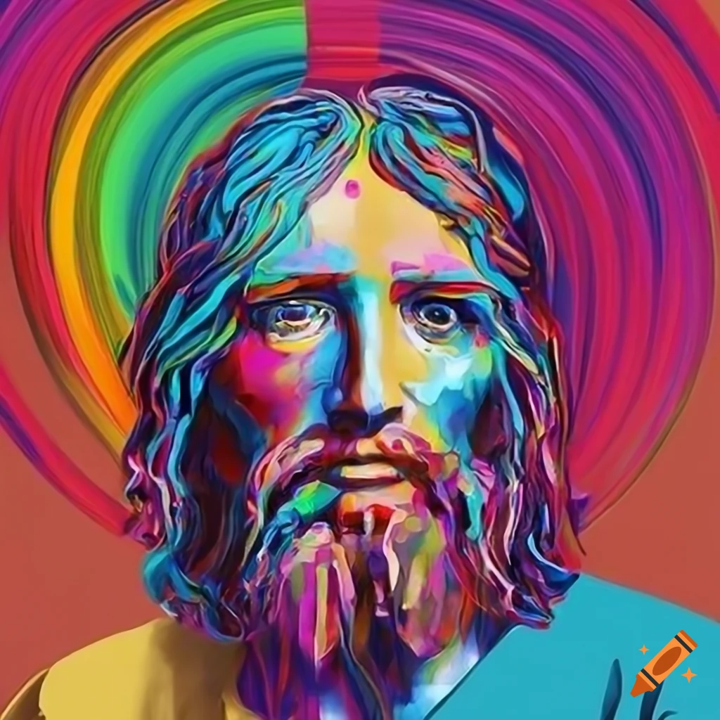 Photo realistic Pop Art Portrait Of Jesus