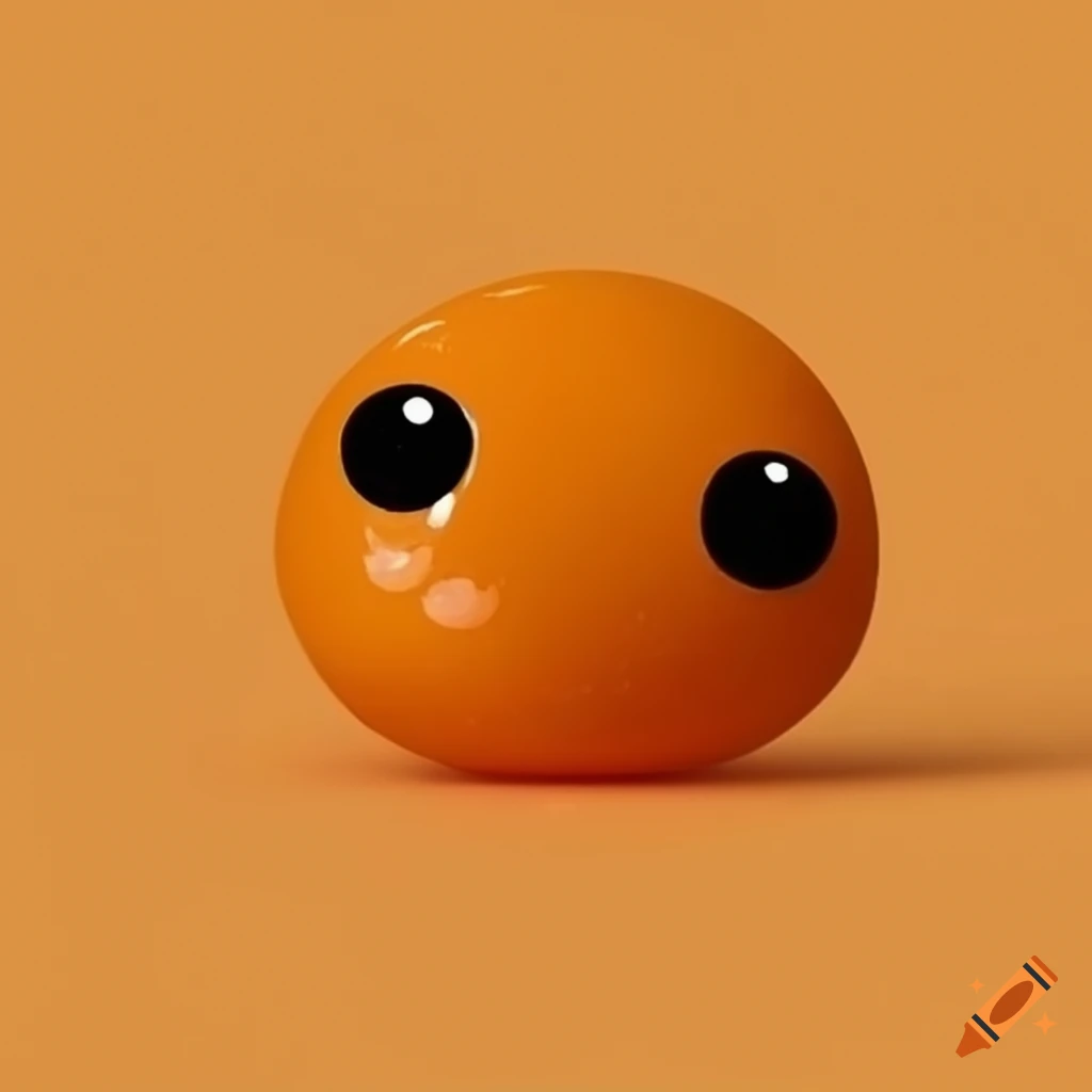 Adorable Orange Blob Character On Craiyon
