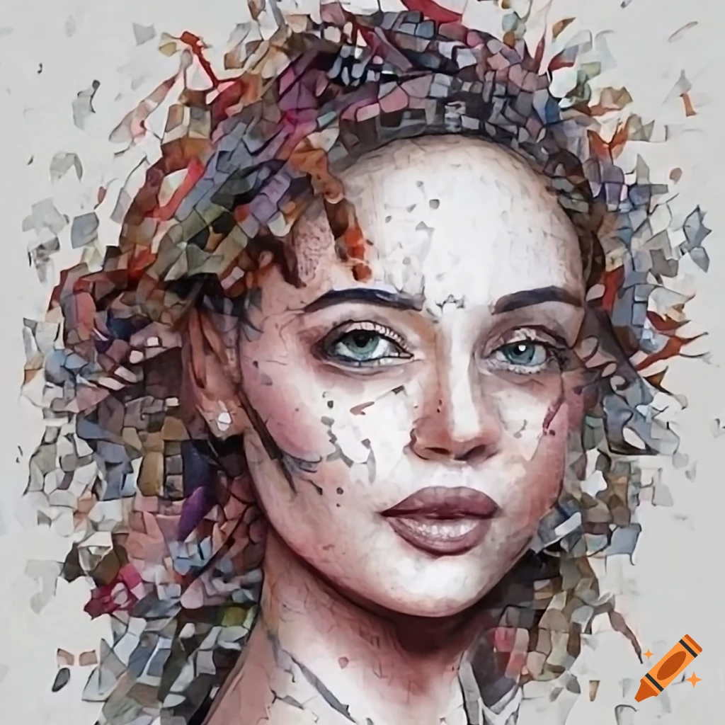mosaic art of a woman
