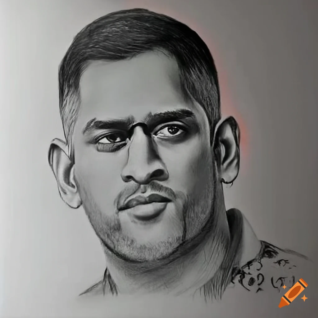 MS Dhoni pencil drawing Spiral Notebook by Nathiya T - Pixels