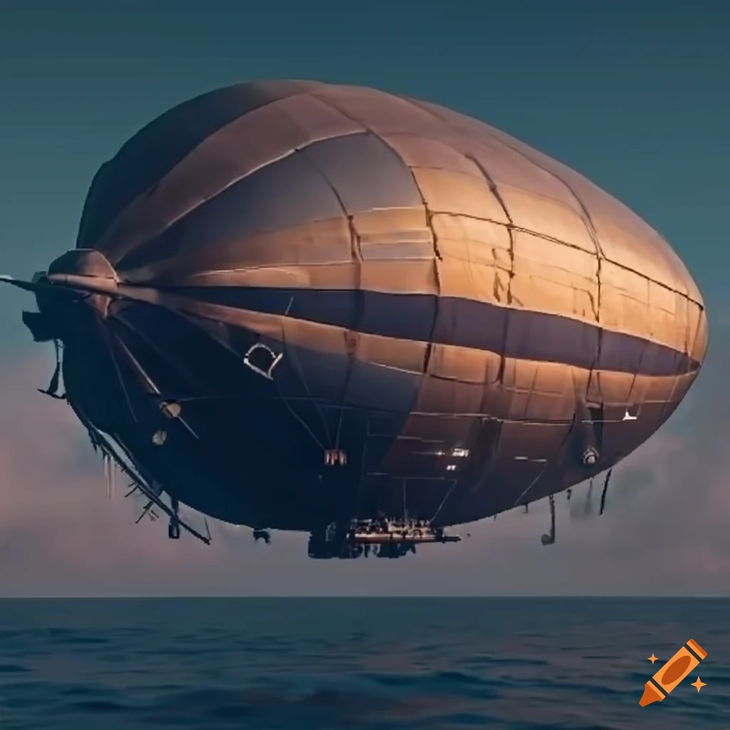 impressive steampunk airship with powerful weapons