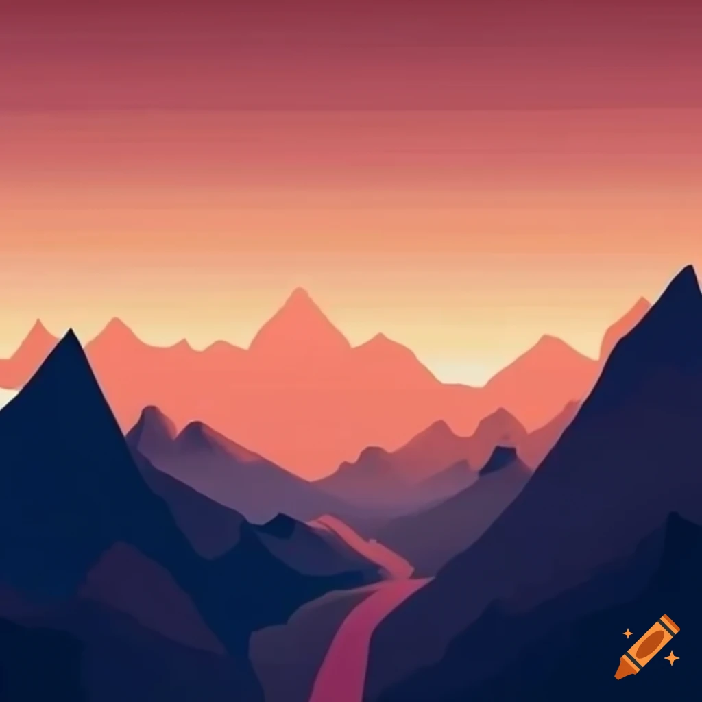 mountains at sunset with a hiking trail
