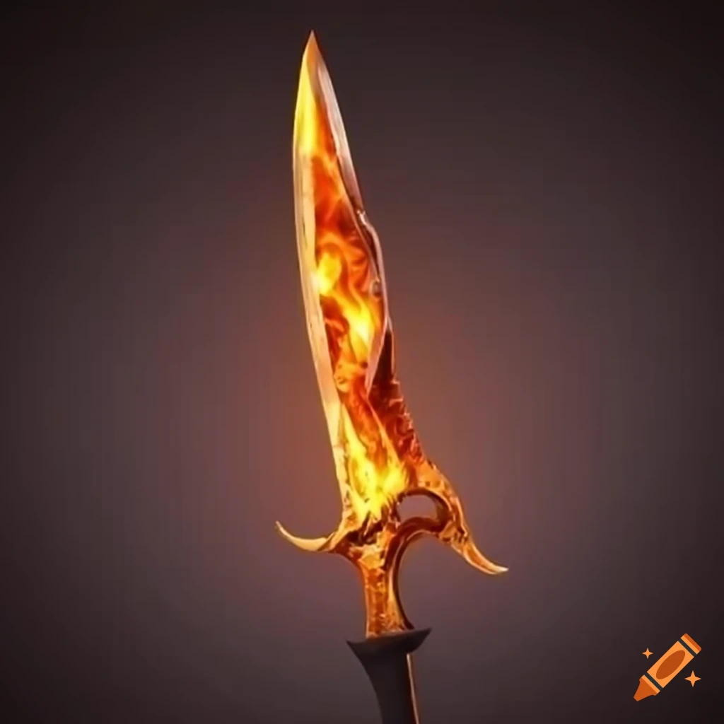 mythical sword with orange topaz blade