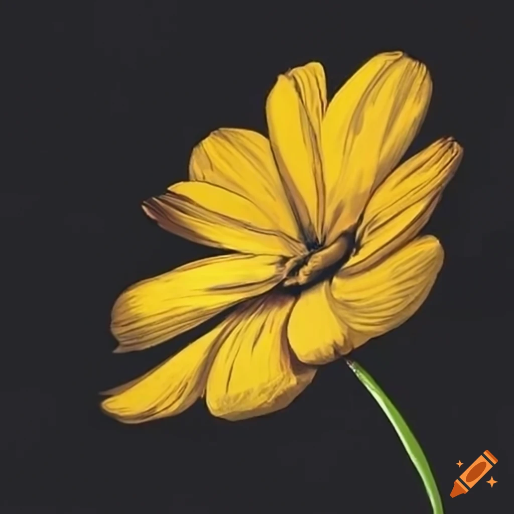 Yellow flower in closeup