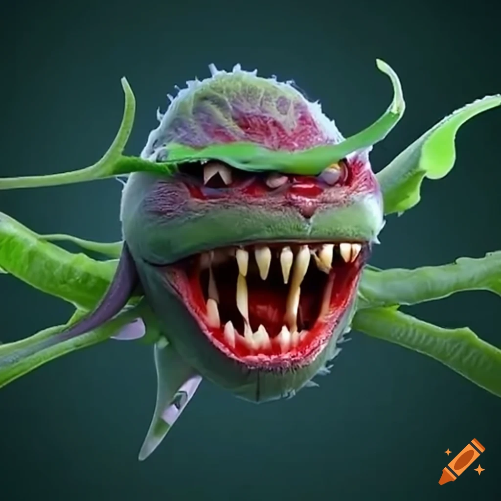 hyperrealistic art of a terrifying vegetable creature