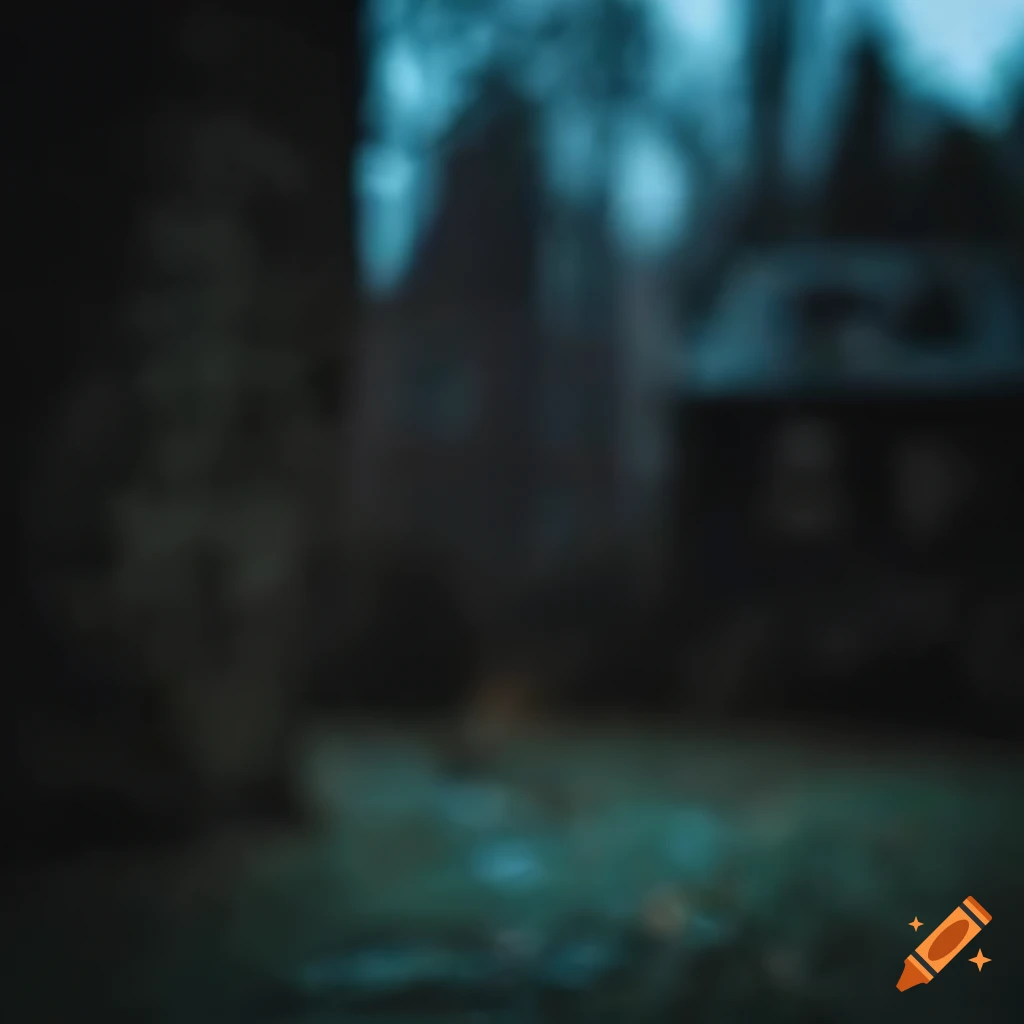 horror image inspired by Stanley Kubrick in a backyard