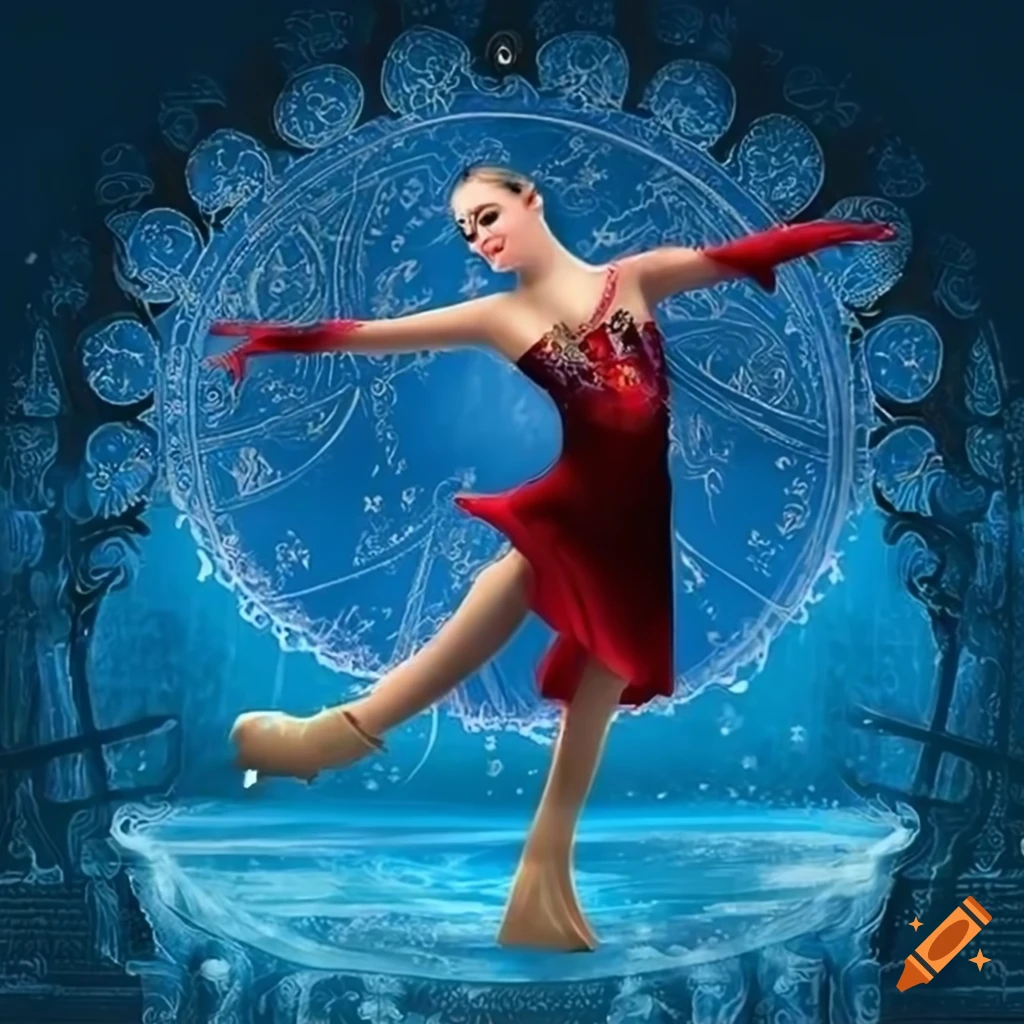 tarot card design of a figure skater