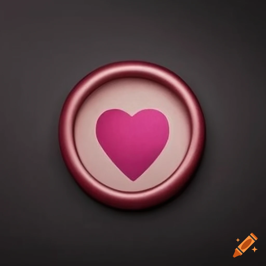 heart-shaped pink wax seal