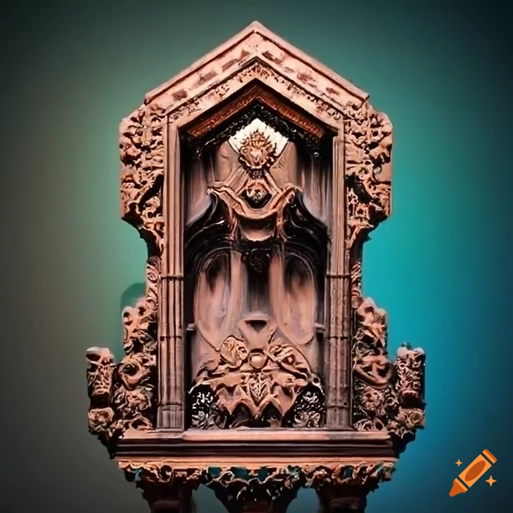 detailed architectural carving inspired by Zelda game