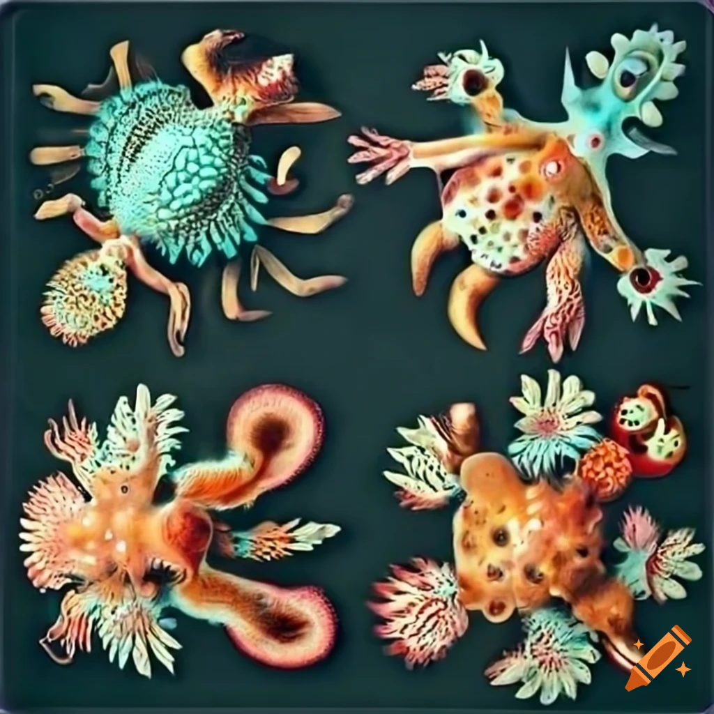 tropical cute and adorable animals by Haeckel