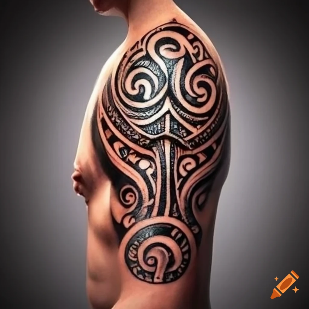 Polynesian-tattoo-stencil-create-your-tattoo-JunoTattooDesigns-customer-Axl  - THE BEST PLACE ON WEB TO CREATE YOUR CUSTOM TATTOO