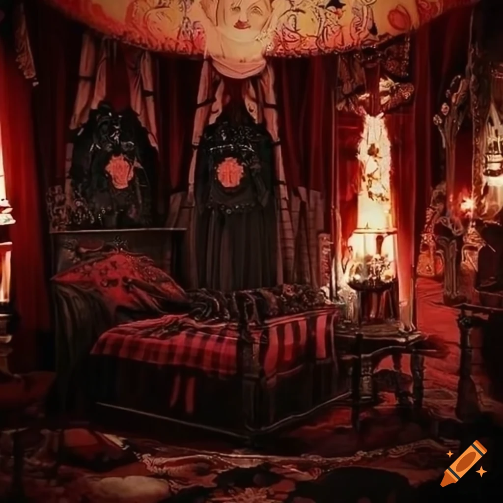 Gothic lolita bedroom decor on Craiyon