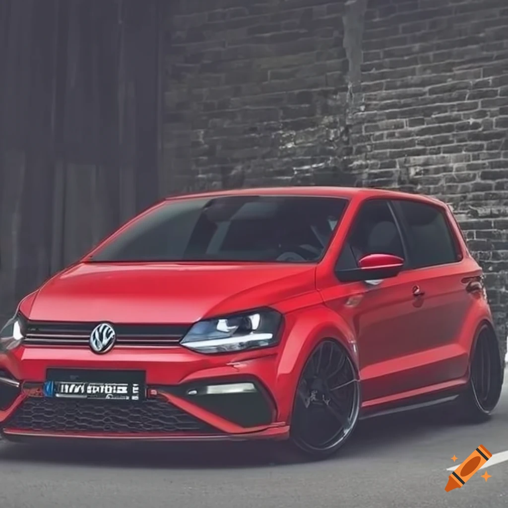 Red volkswagen polo gti 2.0l mk6 with maxton kit and oz gran turismo wheels  on Craiyon