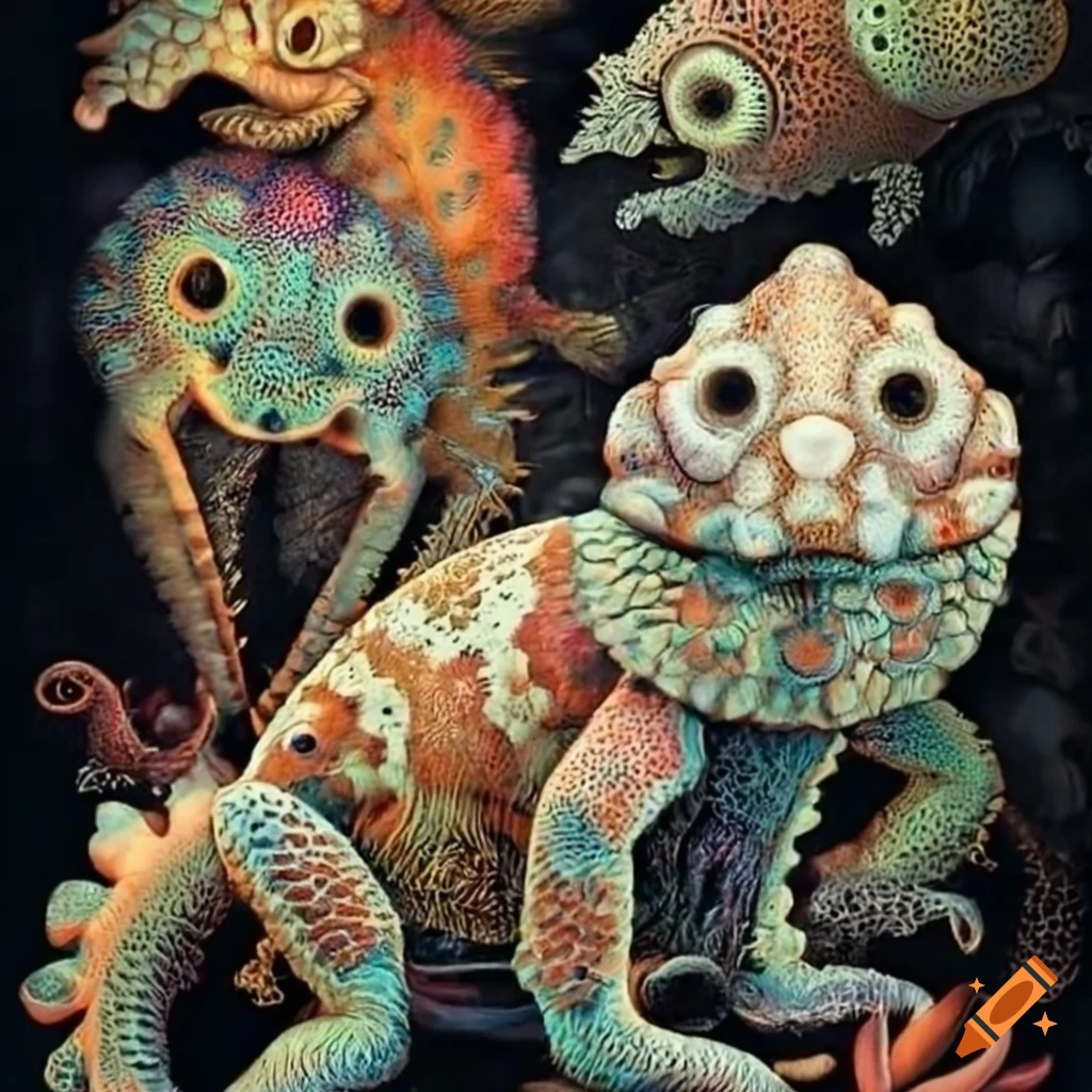 Haeckel illustration of two adorable animals