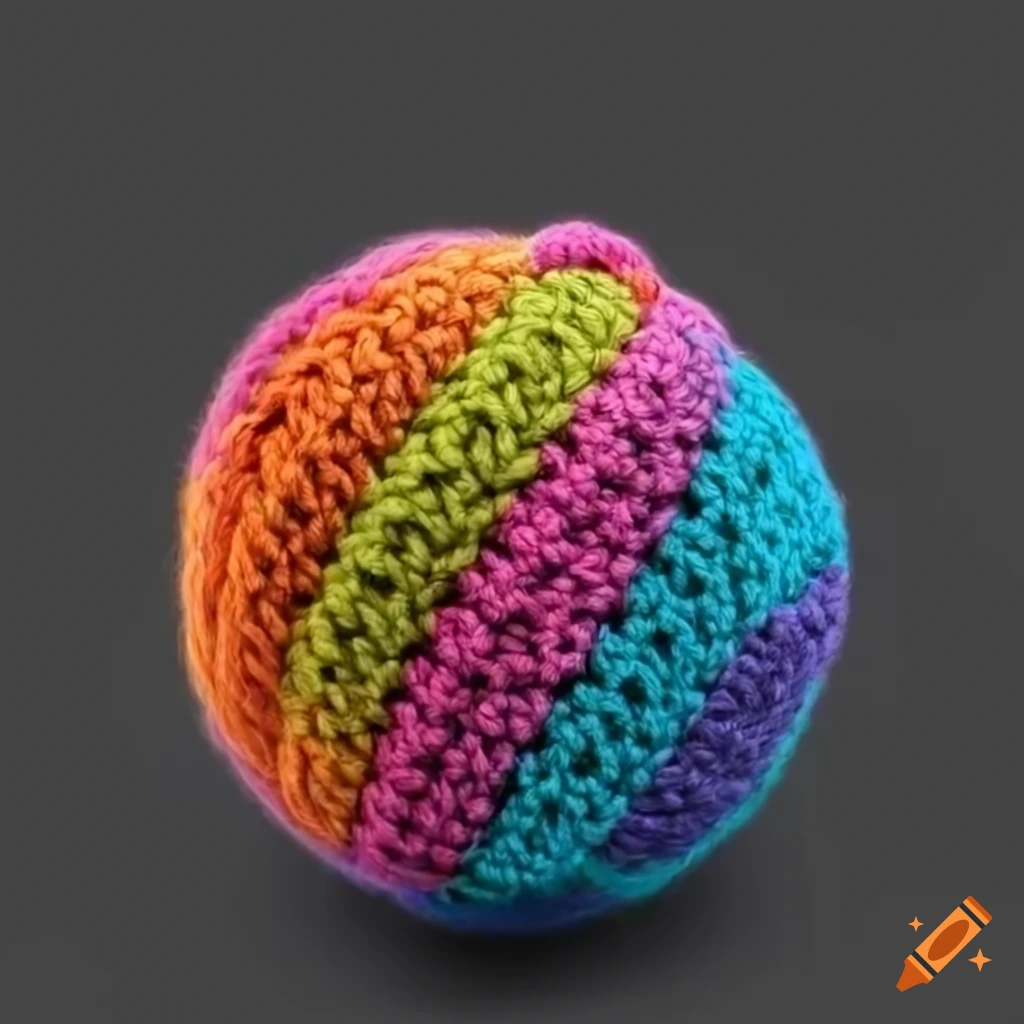 crocheted planet with vibrant colors