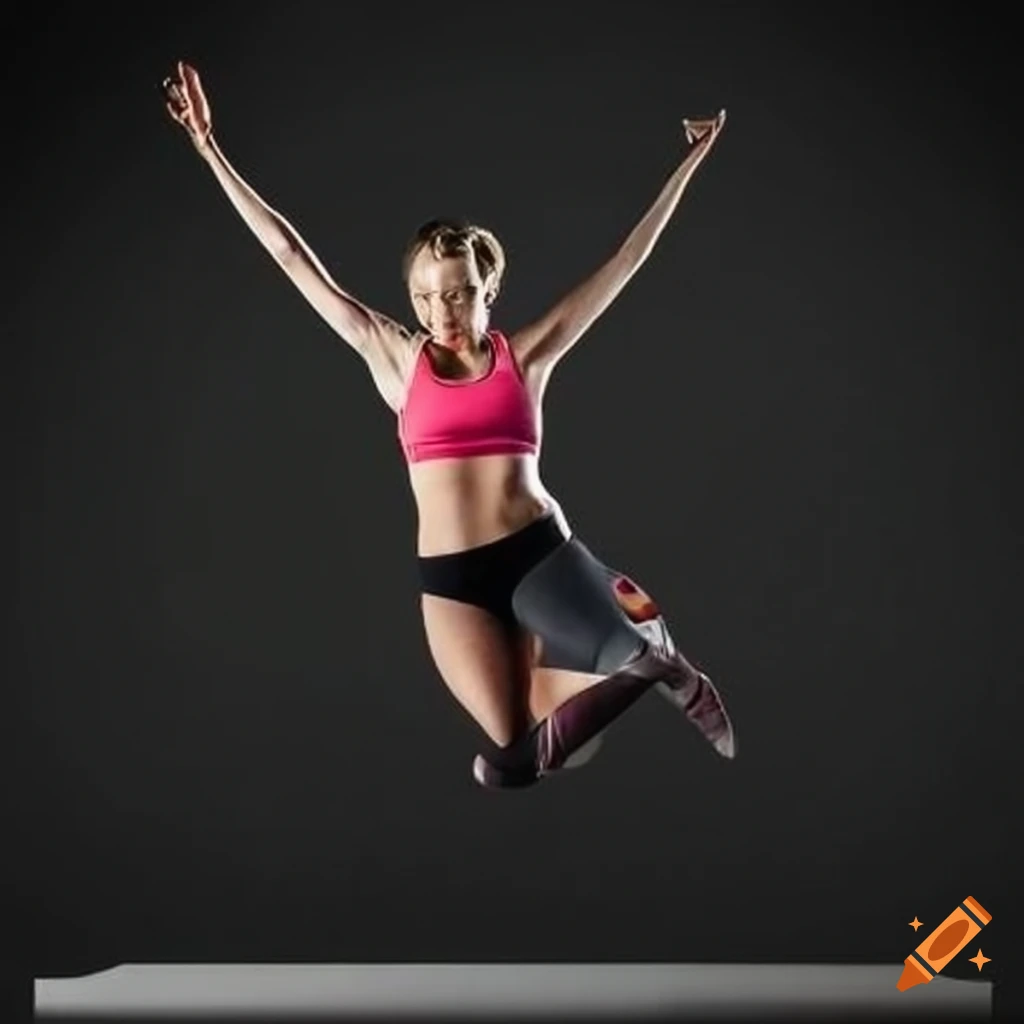 woman performing a high bar jump