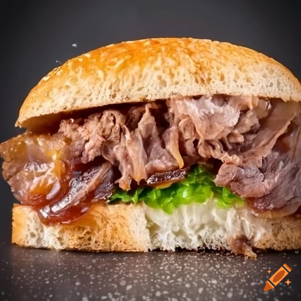 closeup of a delicious fried jellymeat sandwich