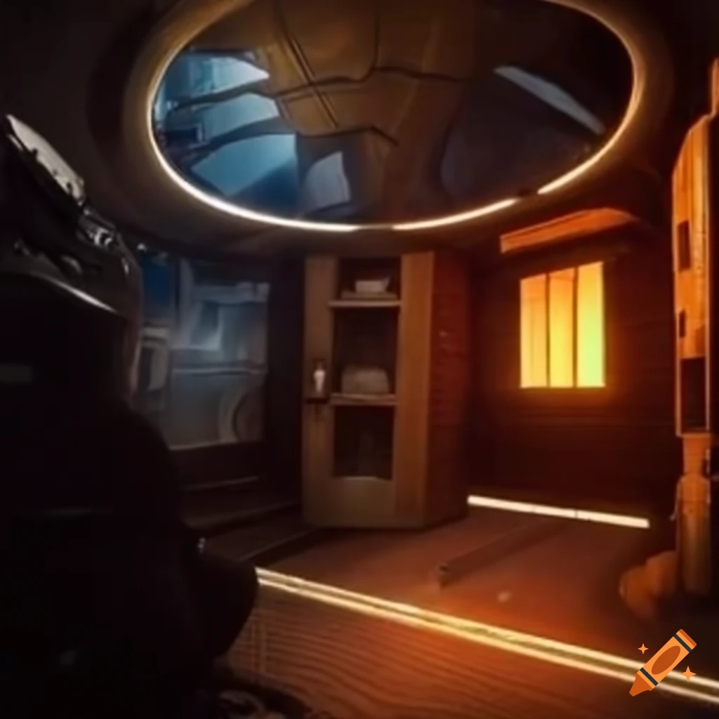 picture of a futuristic apartment on Coruscant