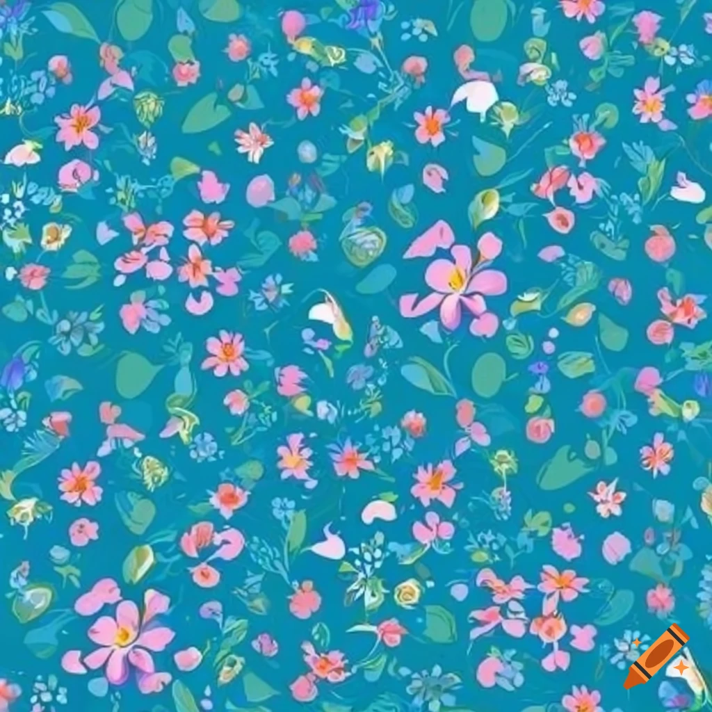 blue seamless floral pattern