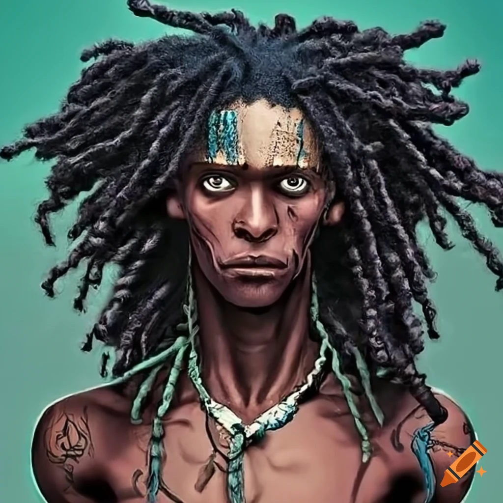Black man with dreads hairstyle