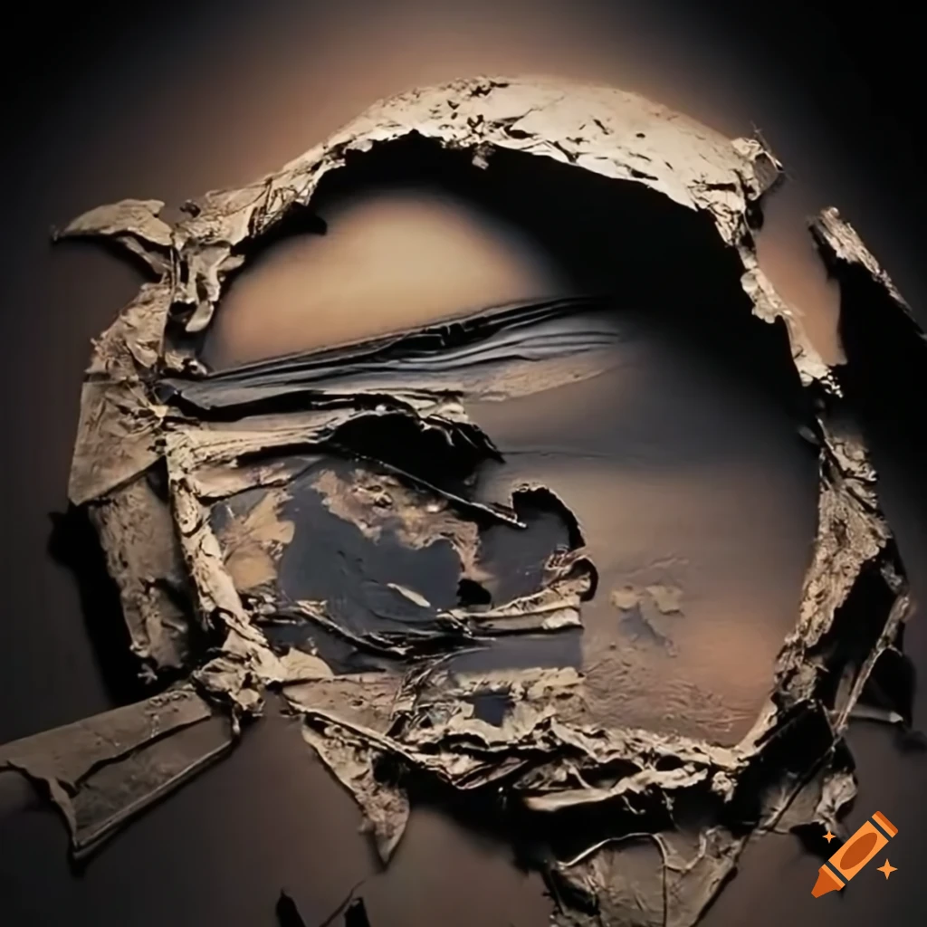 Abstract artwork on scratched canvas on Craiyon