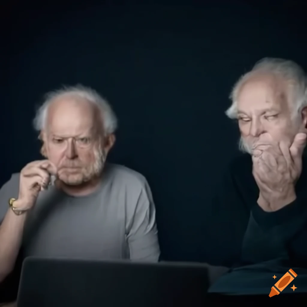 Man building a website using a computer on craiyon