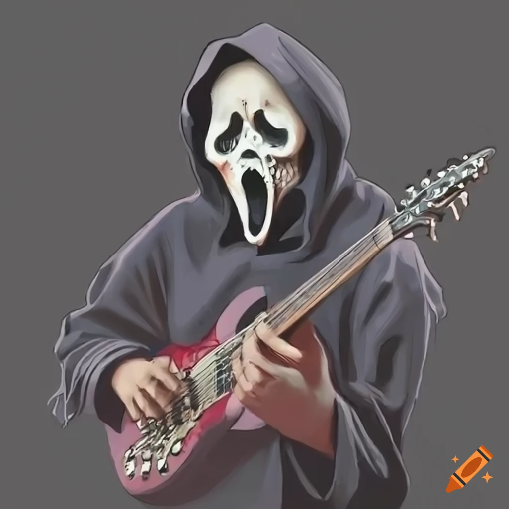Ghostface playing a guitar