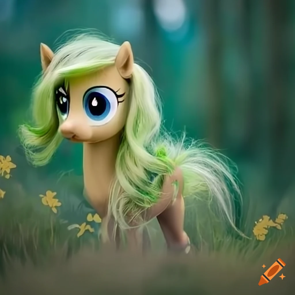 wildflower background with a blonde pony