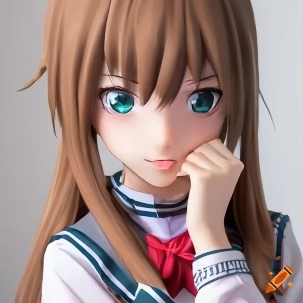 anime-style high school girl in uniform