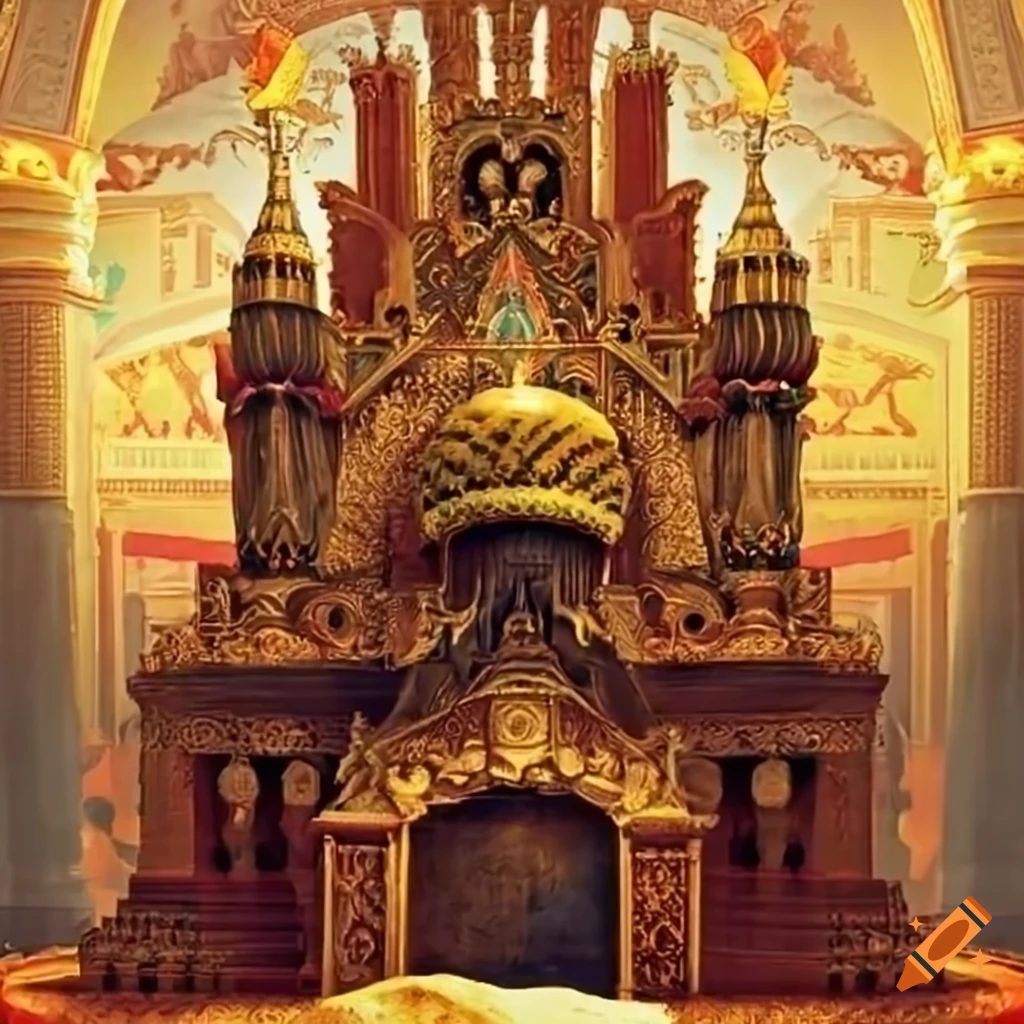 Russian tzar's throne with bread