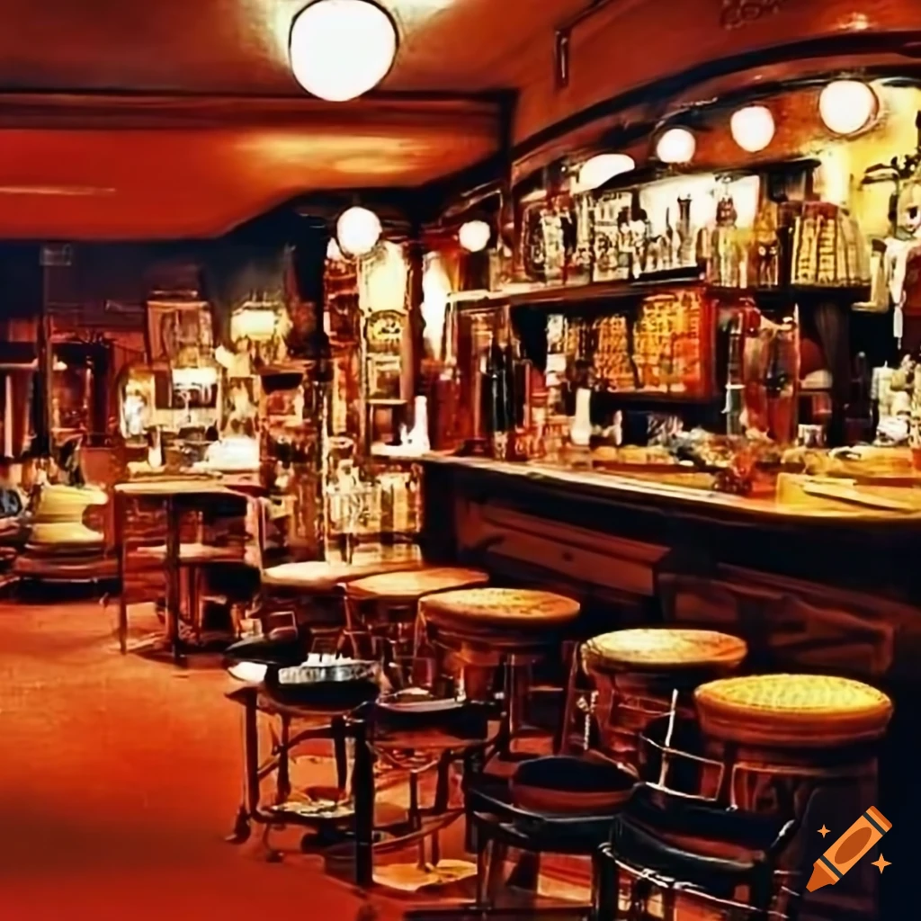 Image of a bustling pirate bar on Craiyon