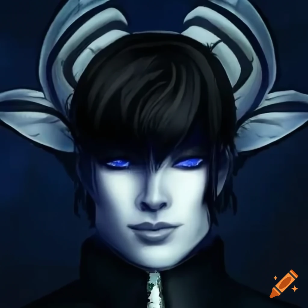 dark fae prince with piercing blue eyes