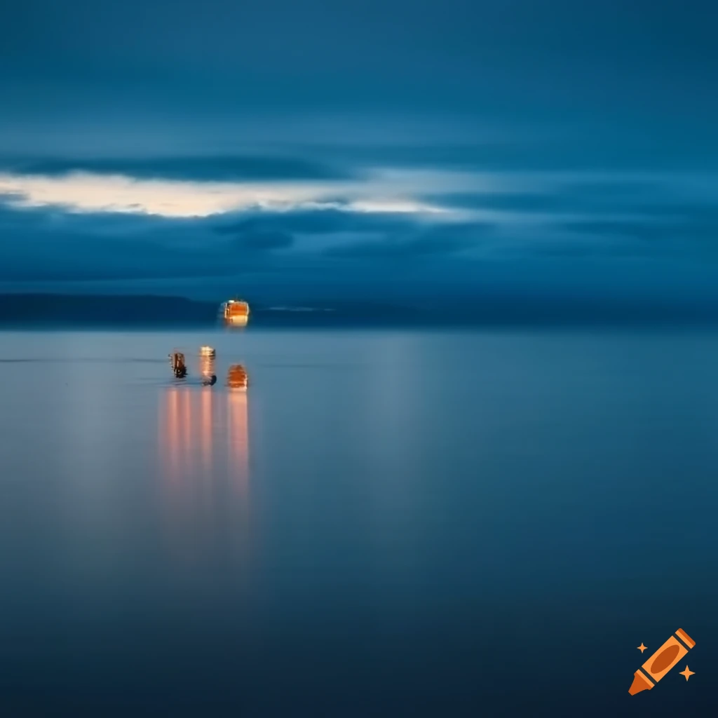 sunset view of buoys in the sea