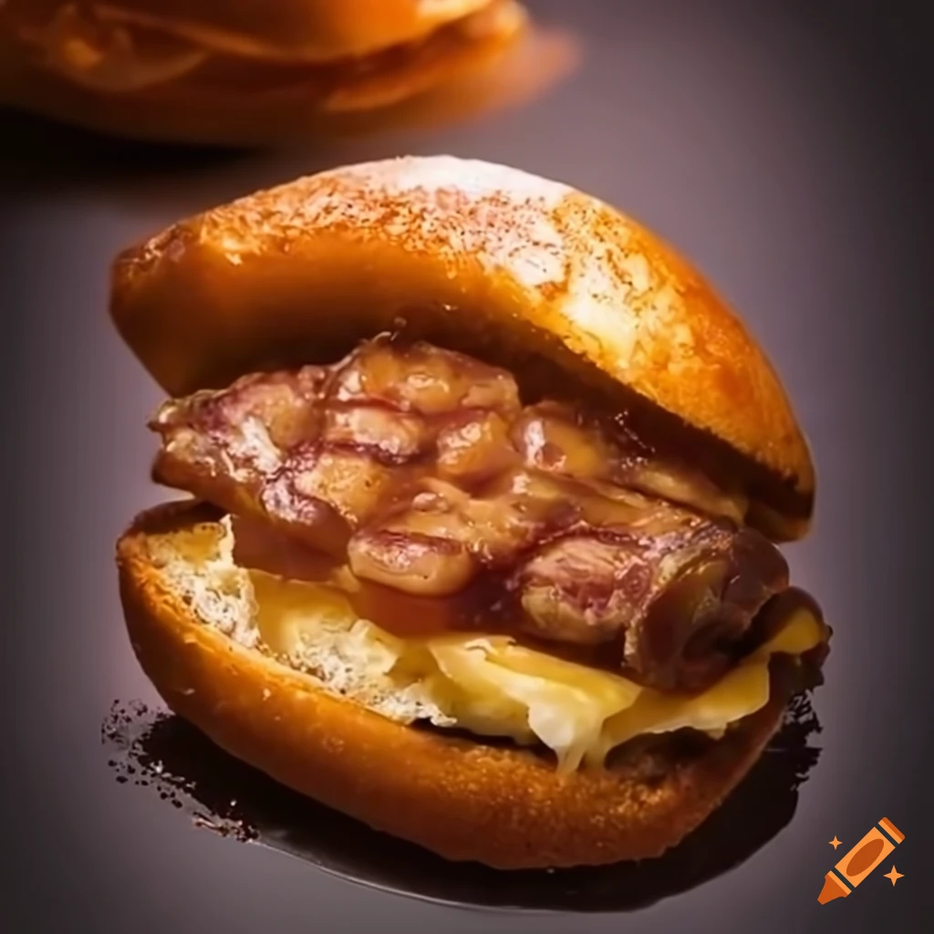 closeup of a delicious fried jellymeat sandwich