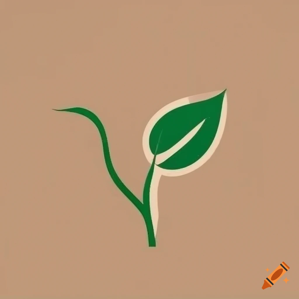 minimalist logo with plant symbols representing woodworking