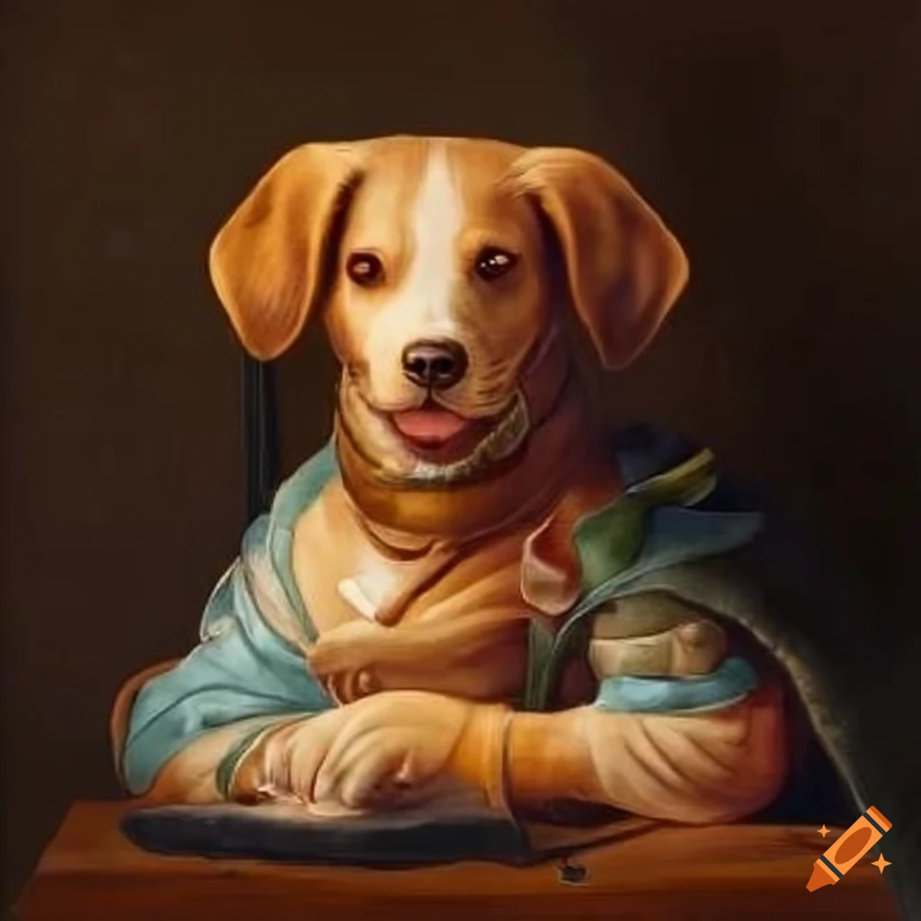 renaissance-style image of Francis of Assisi with a dog and birds