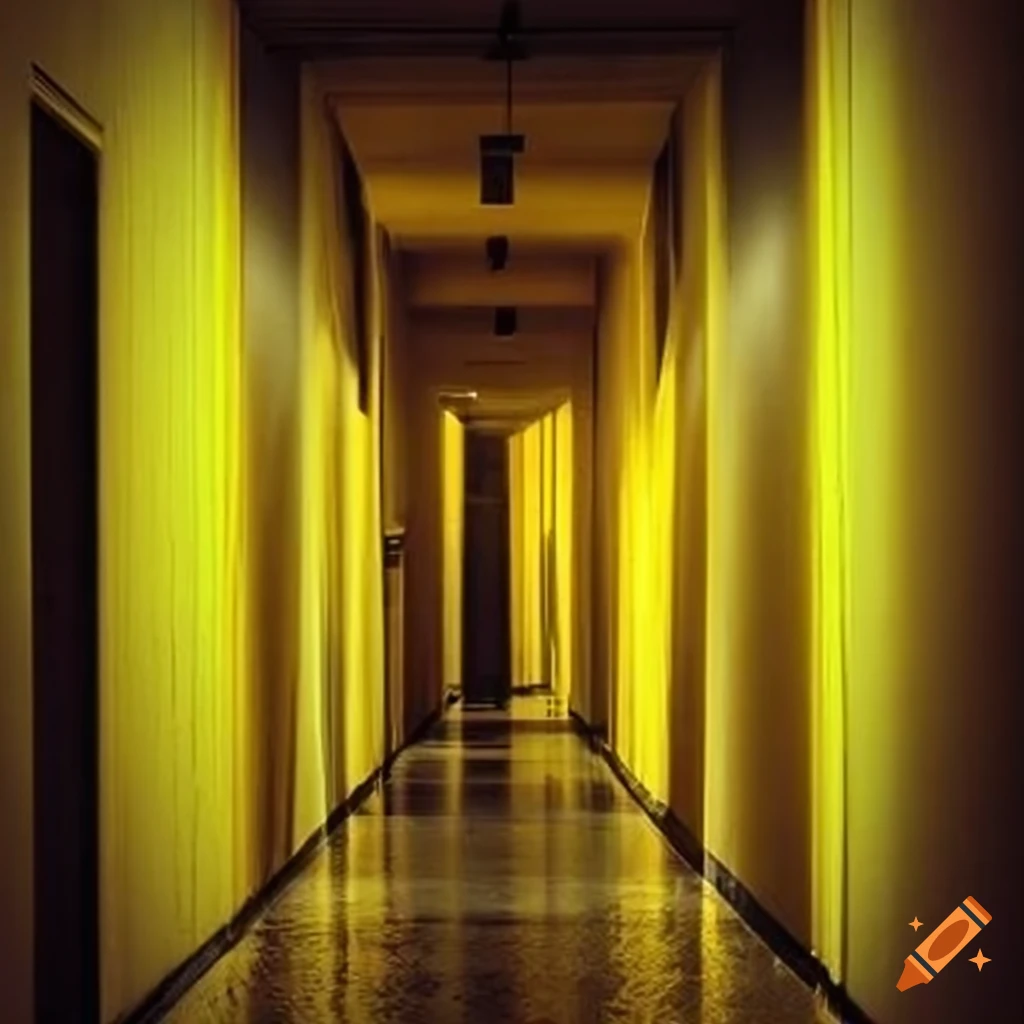 Yellow backroom interior design on Craiyon