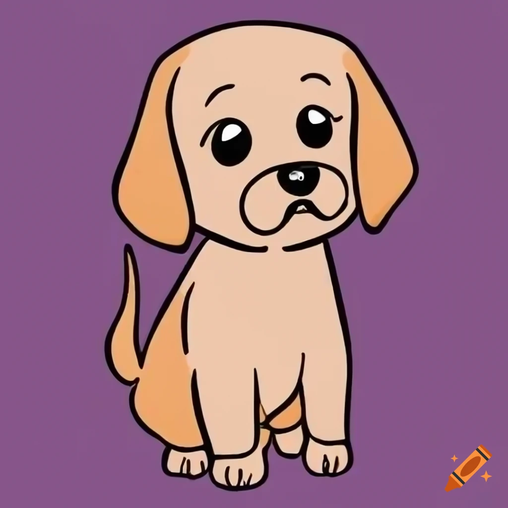 cartoon style Labrador puppy with sparkling eyes