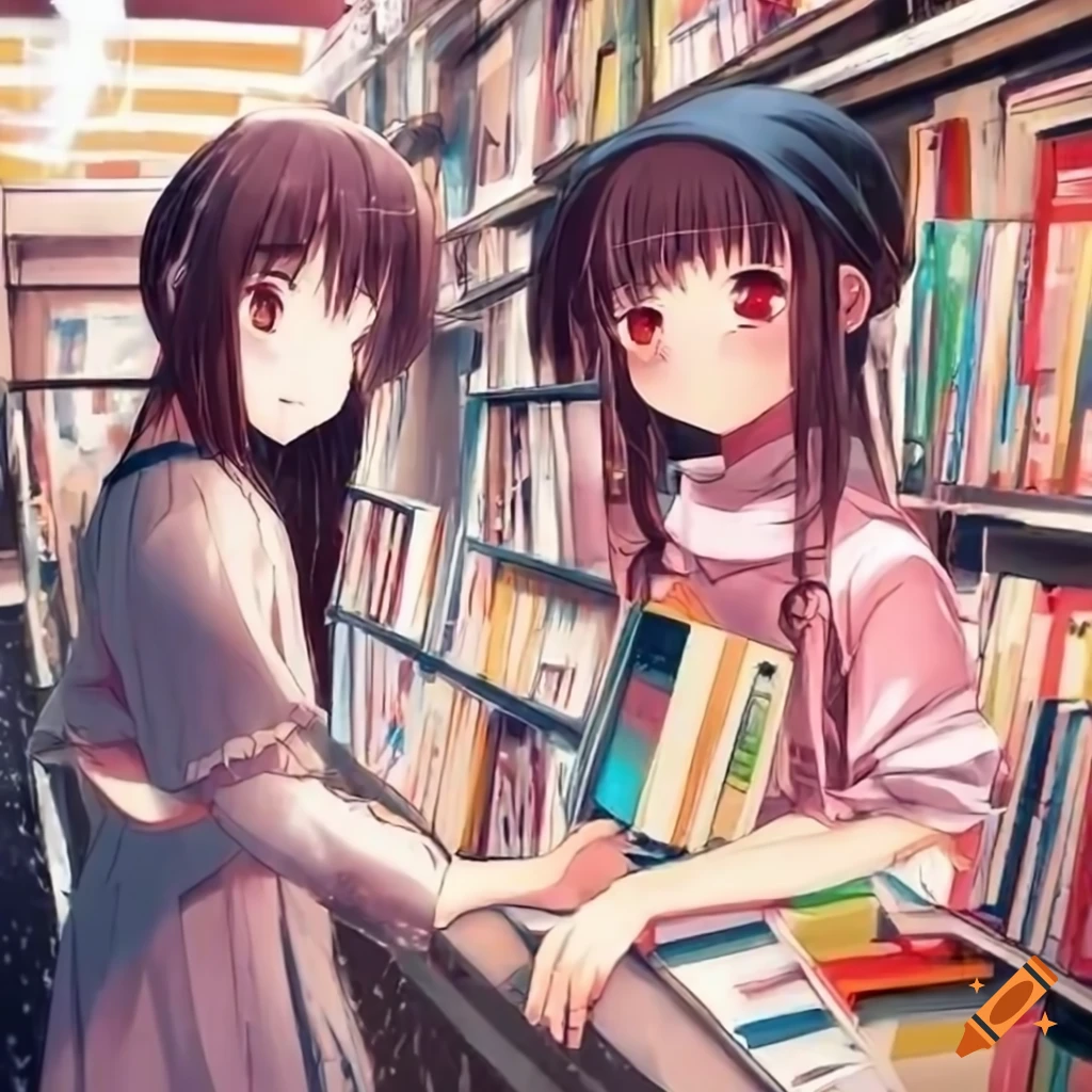 Asian book shop anime visual novel game. Generate Ai 27736486 Stock Photo  at Vecteezy