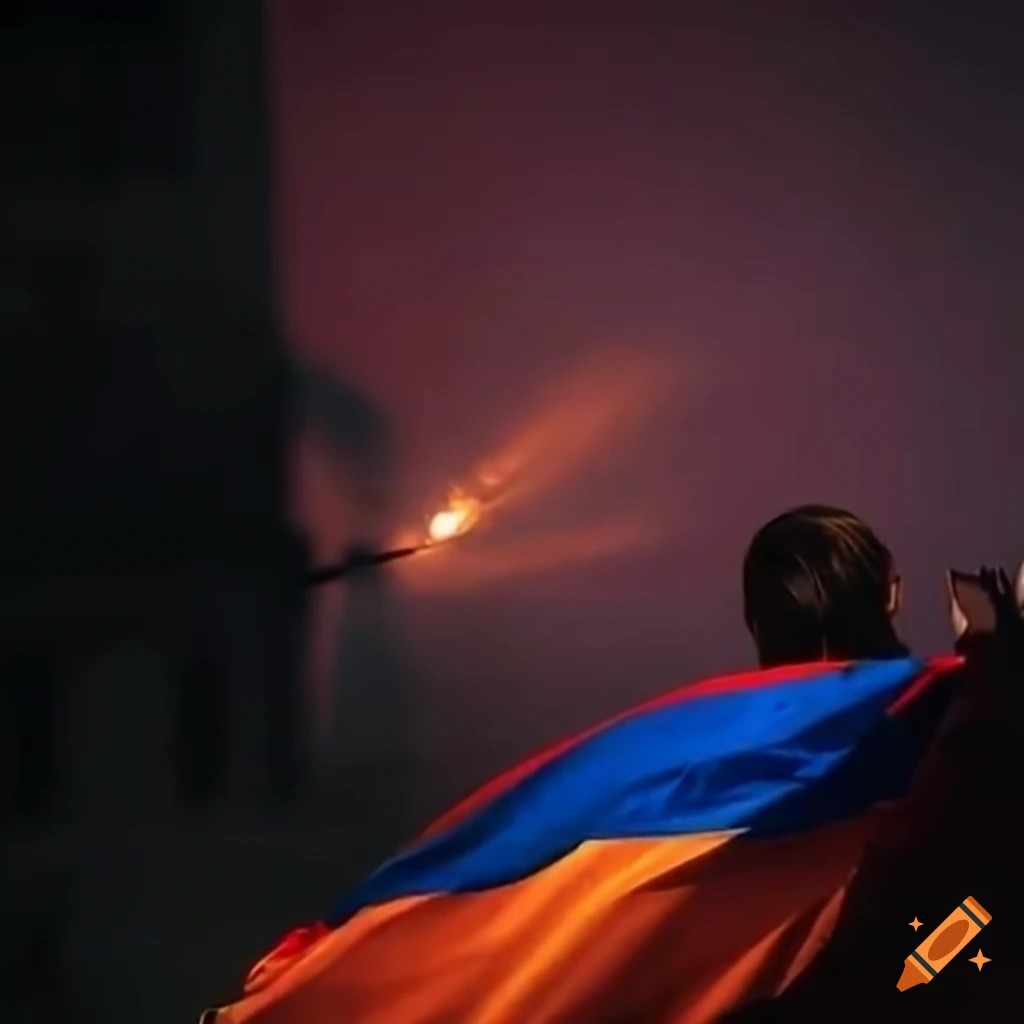 people showing support for Karabakh at a rally