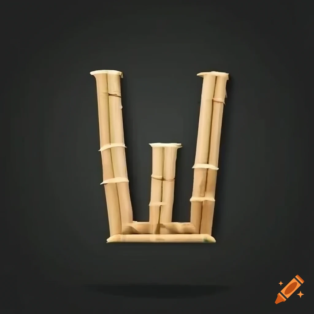 minimalist logo design with bamboo letter H